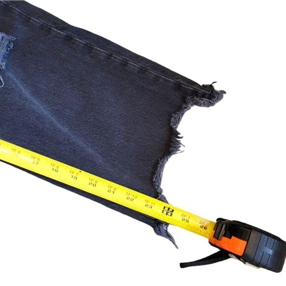 Free People Charcoal Grey Distressed Raw Hem Jeans - Picture 5 of 8